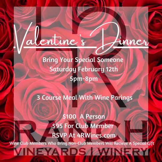 Valentine's Day Dinner: Saturday, February 12, 5:00 to 8:00 pm